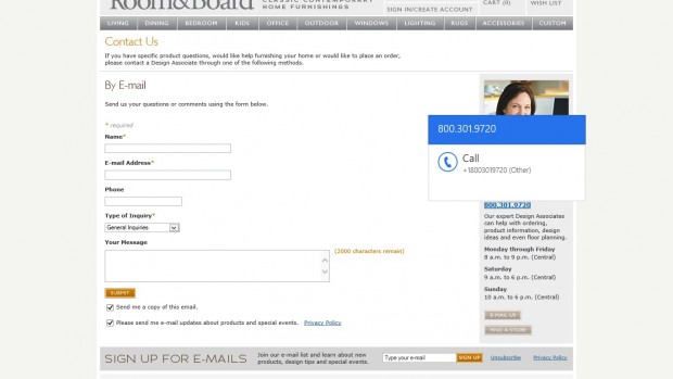 Telefonnummern werden erkannt und k&ouml;nnen mit einem Klick angew&auml;hlt werden.